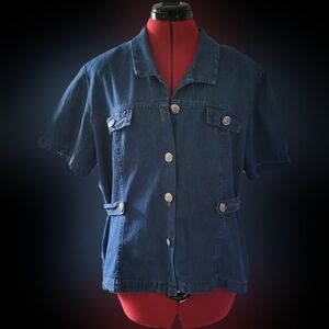 Vintage Denim Short Sleeve Jacket